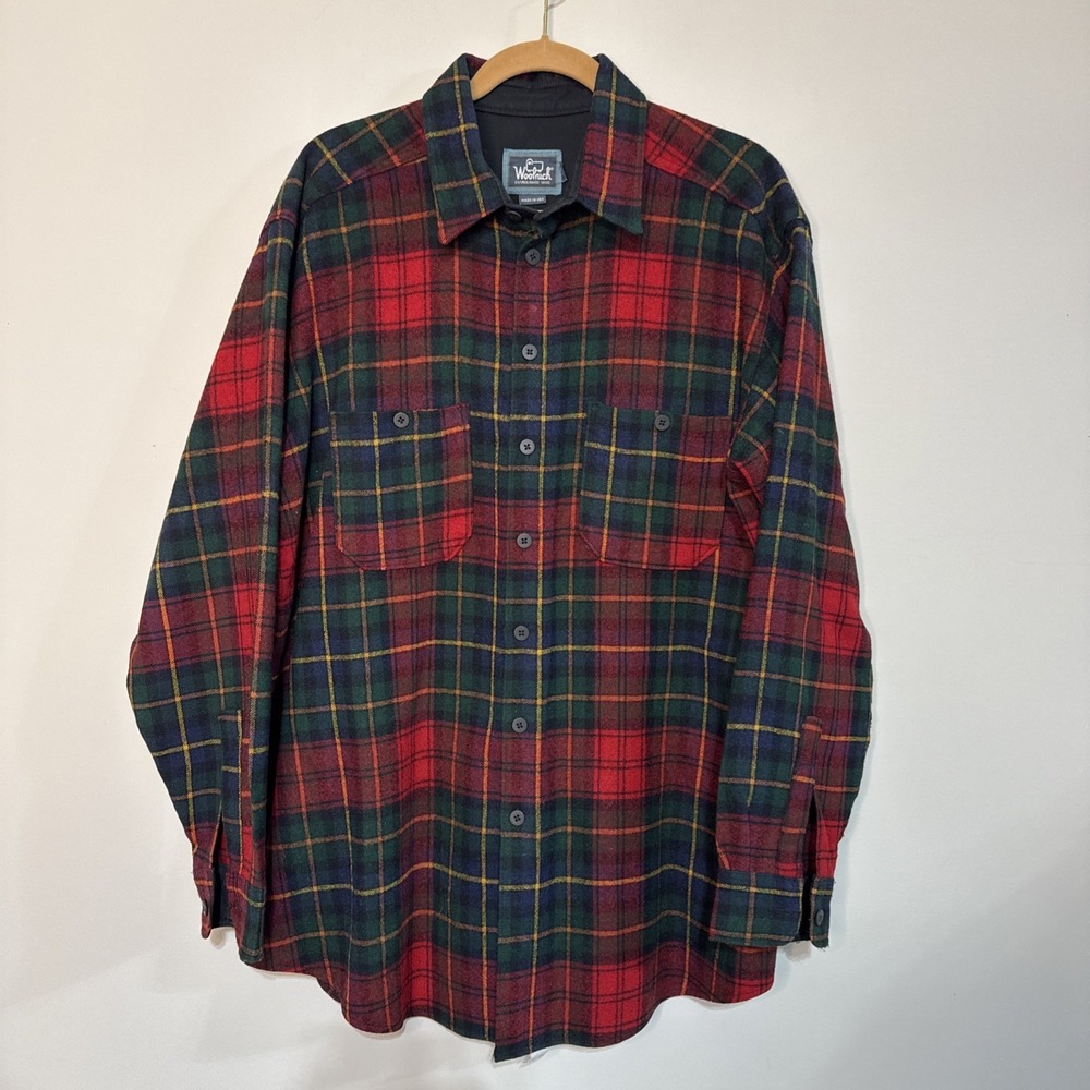 Men's Woolrich Plaid Shirt Size XL made In USA #042 - Picture 8 of 16